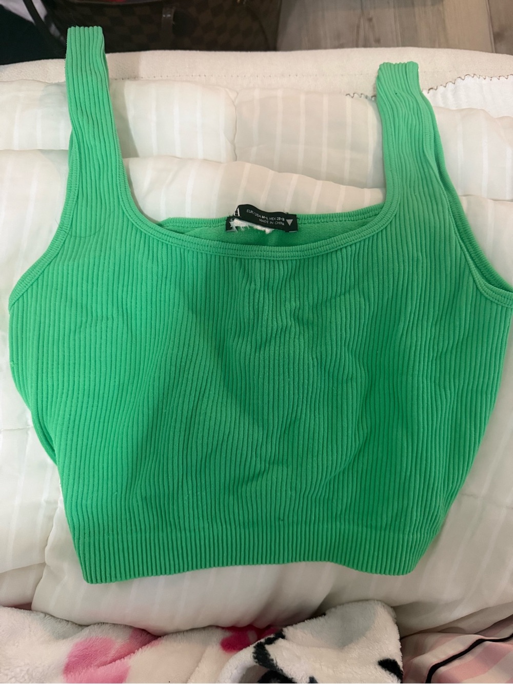 Zara seamless Crop Tank Top - Green